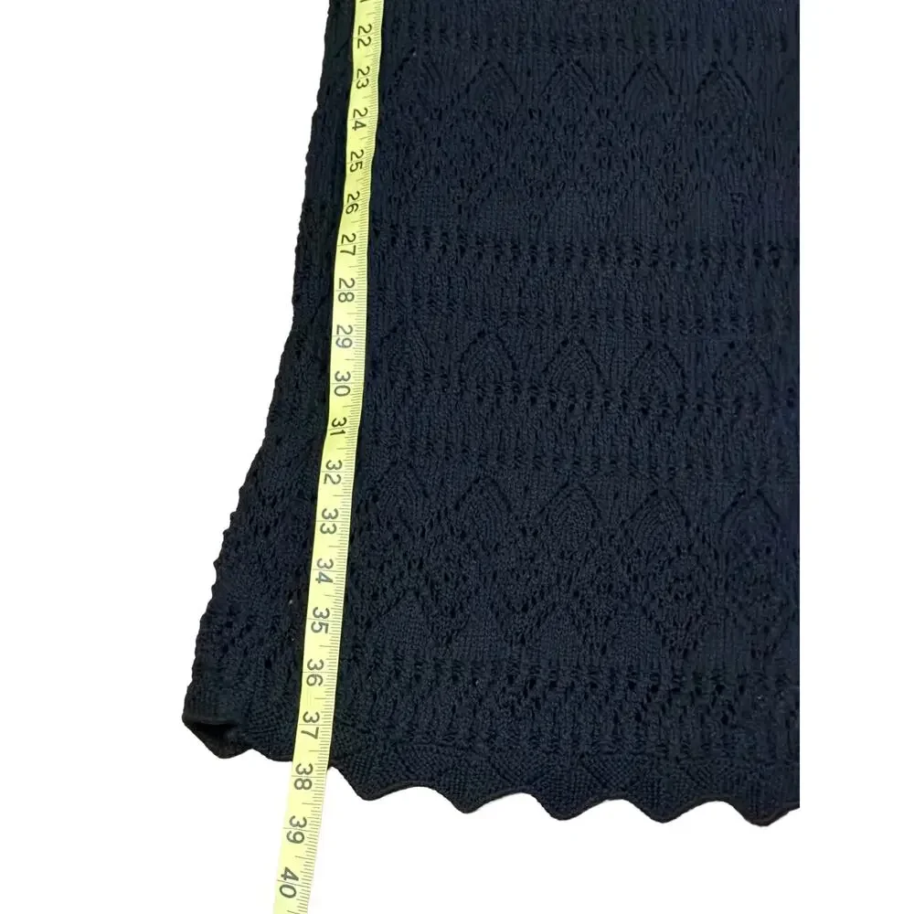 NWOT Gap Crochet pull-on Midi Skirt Black Womens XL 100Cotton plus 16-18